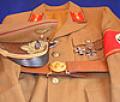 POLITICAL LEADERS COMPLETE UNIFORM OF GAU LEVEL COMPRISING,TUNIC, BREECHES, PEAK CAP & LEATHER BELT.