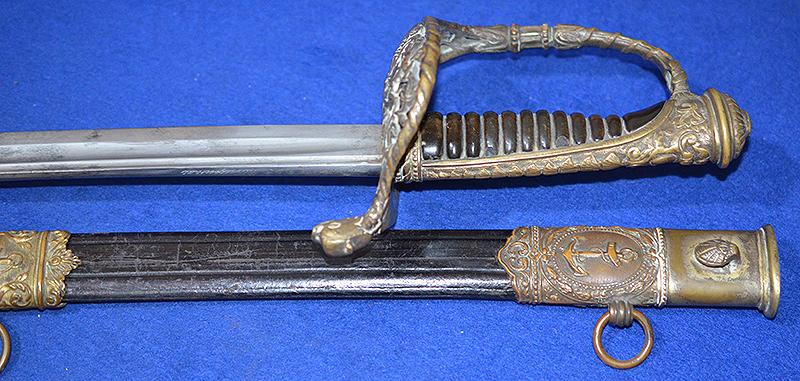 FRENCH 1837 PATTERN NAVAL OFFICERS SWORD.