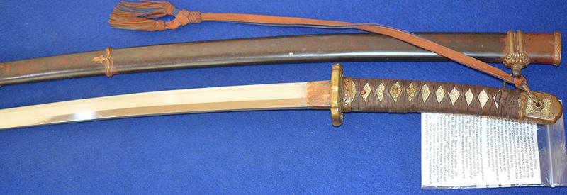 JAPANESE WW2 ARMY OFFICERS SWORD WITH VERY OLD FAMILY BLADE.