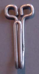 SINGLE METAL ARMY BELT HOOK.