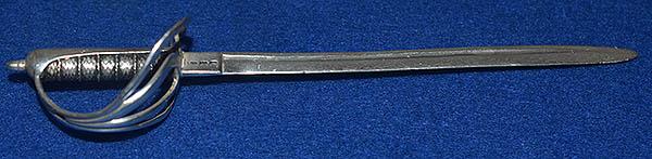 SUPERB QUALITY VICTORIAN BRITISH SILVER HALL MARKED MINIATURE SWORD.