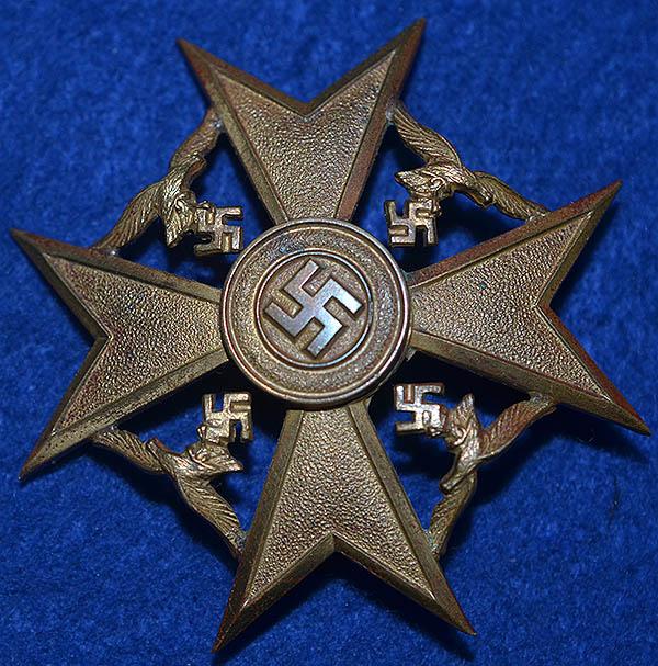 SPANISH CROSS IN BRONZE WITH OUT SWORDS.