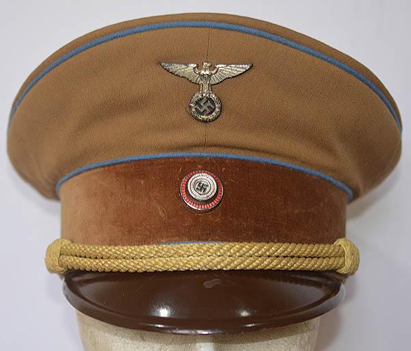 POLITICAL LEADERS PEAK CAP, SCARCE EARLY EXAMPLE OF ORTSGRUPPE LEVEL .