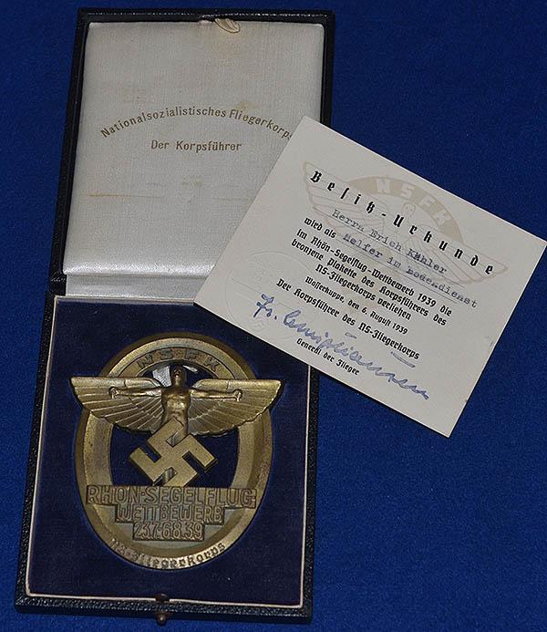 CASED NSFK AWARD WITH ORIGINAL CITATION.