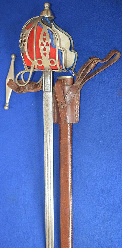 WW1 SCOTTISH BASKET HILT BROADSWORD BELONGING TO CAPTAIN HAY OF THE CAMERON HIGHLANDERS.