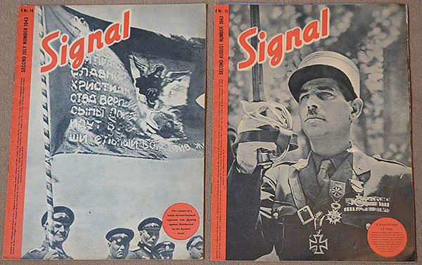 TWO COPYS OF THE GERMAN WW2 PROPAGANDA MAGAZINE SIGNAL, RARE ENGLISH EDITIONS.