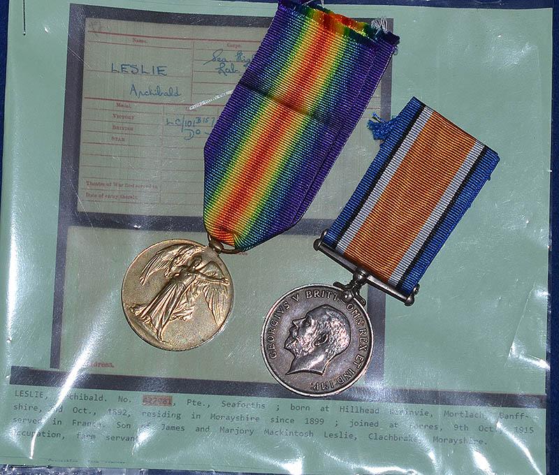 PAIR OF BRITISH WW1 MEDALS SCOTTISH SEAFORTH HIGHLANDER REGIMENT.