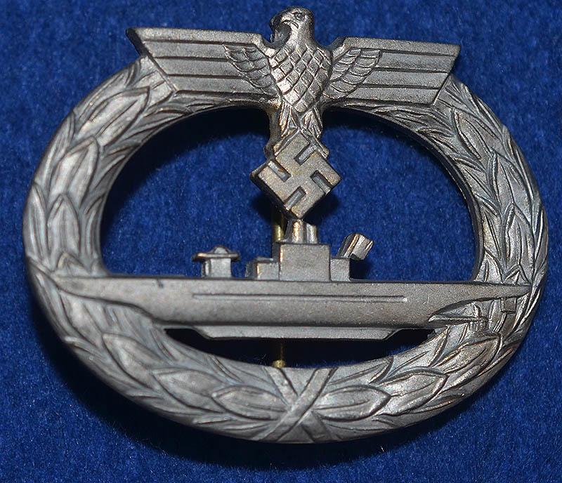 WW2 GERMAN NAVAL U.BOAT BADGE  BY FO.
