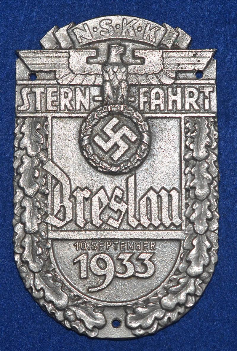 NSKK 1933 SILVER AWARD PLAQUE.
