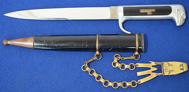 ITALIAN FASCIST MVSN CHAINED OFFICERS DAGGER 1937 MODEL.