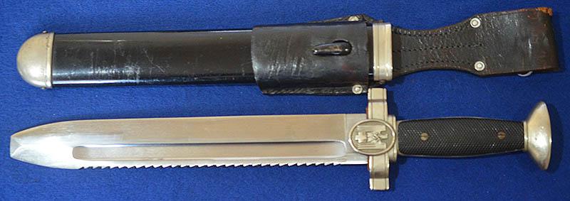 RED CROSS MANS DAGGER WITH ORIGINAL FROG HANGER.