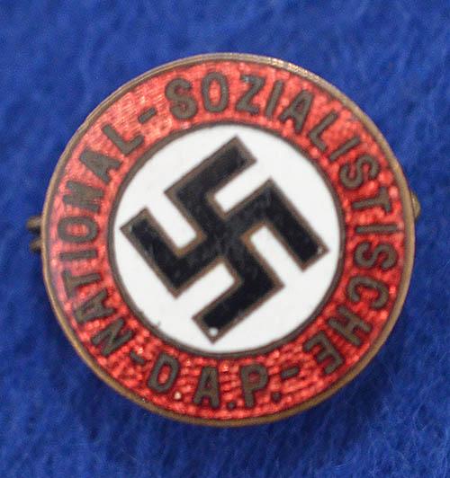 NSDAP MEMBERSHIP BADGE, SCARCE HALF SIZE EXAMPLE.