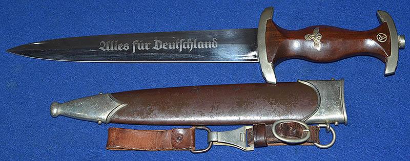 SA GROUND ROHM HONOUR DAGGER BY WUSTHOF COMPLETE WITH HANGER AND BELT LOOP.