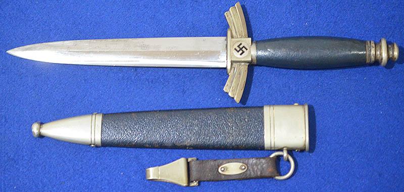 THIRD REICH NSFK FLYERS KNIFE BY SMF COMPLETE WITH HANGER.