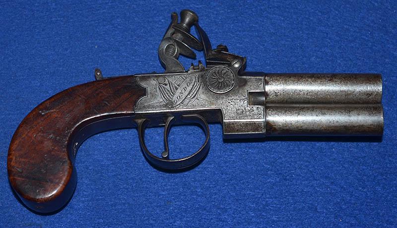 ANTIQUE ENGLISH FLINT LOCK TAP ACTION PISTOL BY RICHARDS.