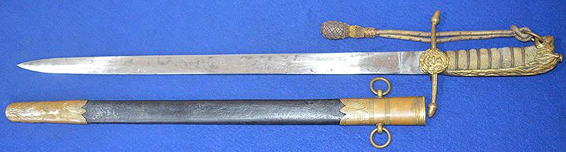 BRITISH VICTORIAN MIDSHIPMANS DIRK BELONGING TO COMMANDER STEVENS.