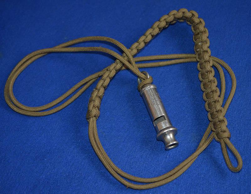 WW2 BRITISH ARP LANYARD AND WHISTLE.