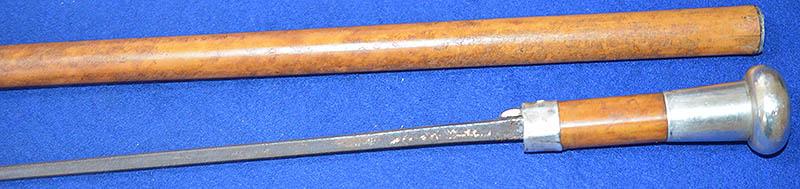 ANTIQUE BRITISH SILVER HALLMARKED SWORD STICK.