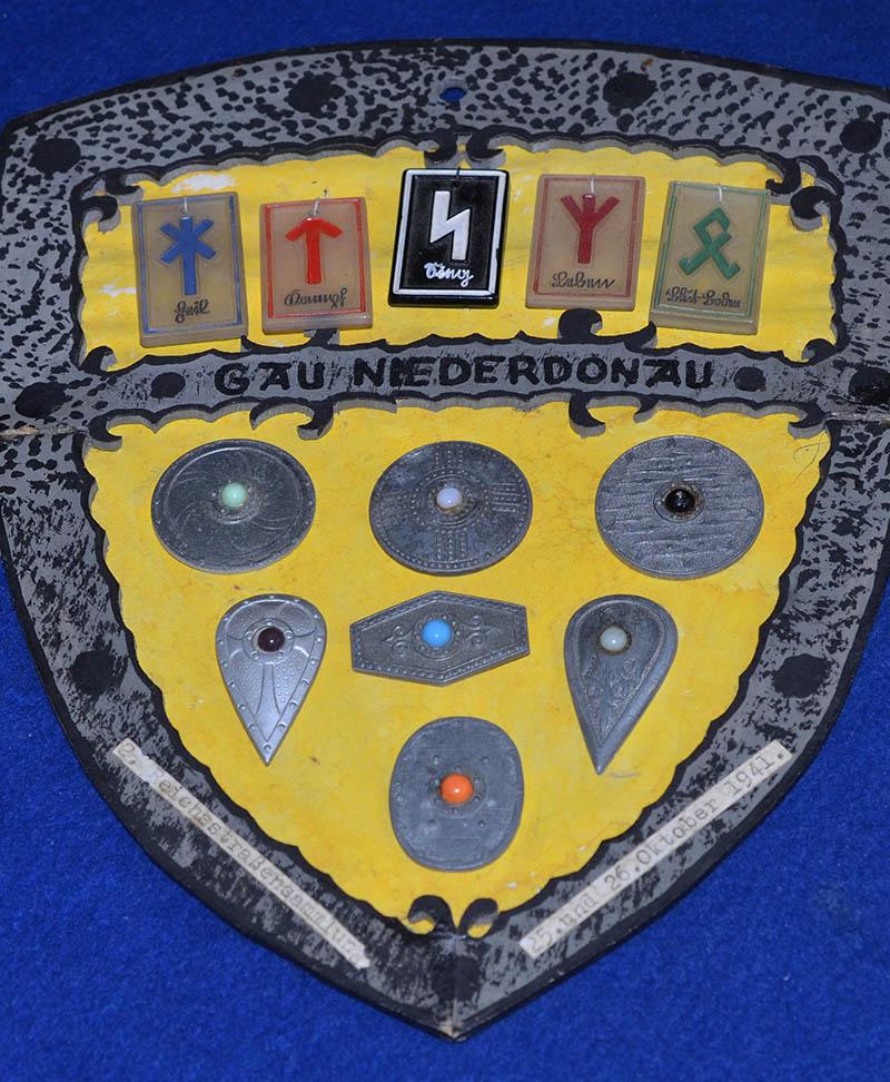 NSDAP GAU NIEDERDONAU BADGE DISPLAY SHIELD.