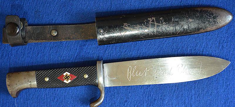 THIRD REICH HITLER YOUTH KNIFE WITH MOTTO BY HENCKELS.