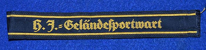 HITLER YOUTH TUNIC CUFF TITLE.