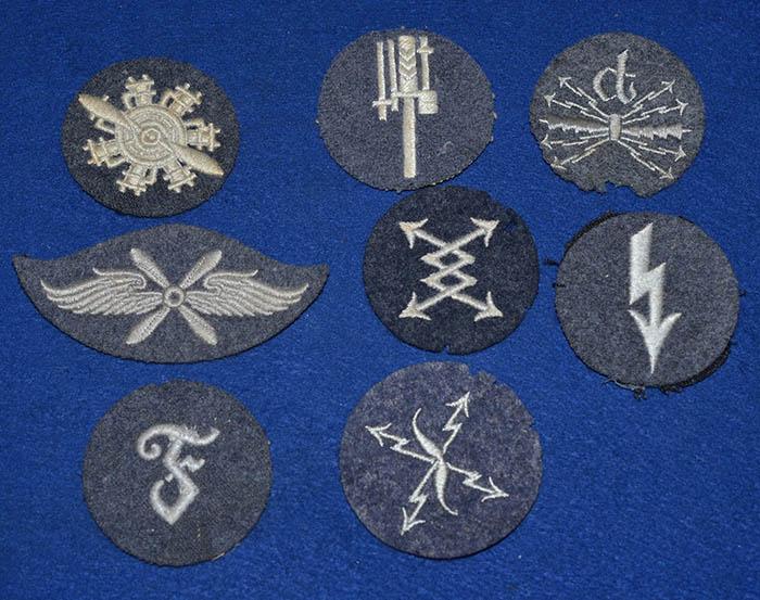 COLLECTION OF EIGHT LUFTWAFFE CLOTH TRADE PATCHES.
