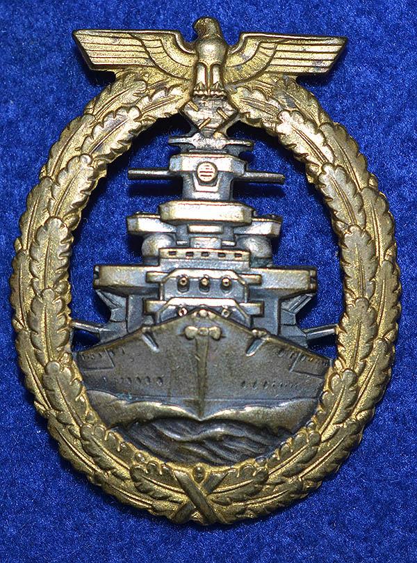 NAVAL HIGH SEA FLEET WAR BADGE BY SCHWERIN.