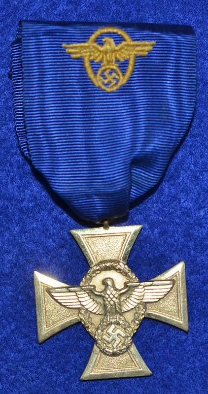 THIRD REICH POLICE 25 YEAR LONG SERVICE CROSS.