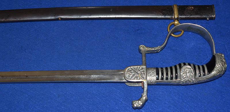 SILVER LIONS HEAD CAVALRY OFFICERS SWORD.