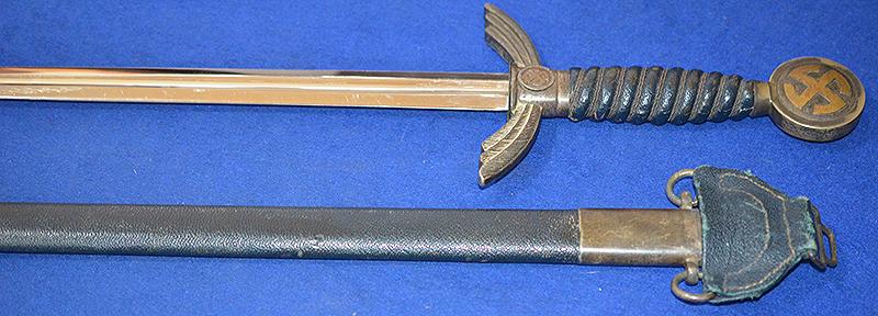 LUFTWAFFE OFFICERS SWORD BY HELBIG COMPLETE WITH HANGER.
