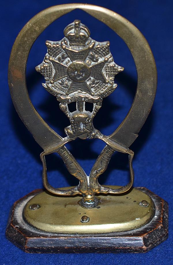 BRITISH WW1 BORDER REGIMENT DESK PAPERWEIGHT.