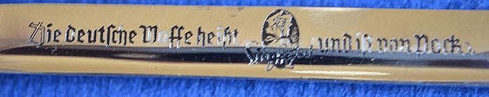 THIRD REICH MINIATURE PACK FACTORY ADVERTSING BAYONET AND SCABBARD.