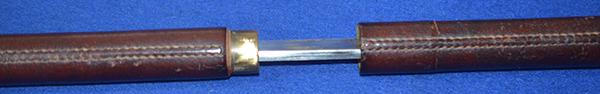 WW1 BRITISH OFFICERS SWAGGER STICK WITH STEEL BLADE.