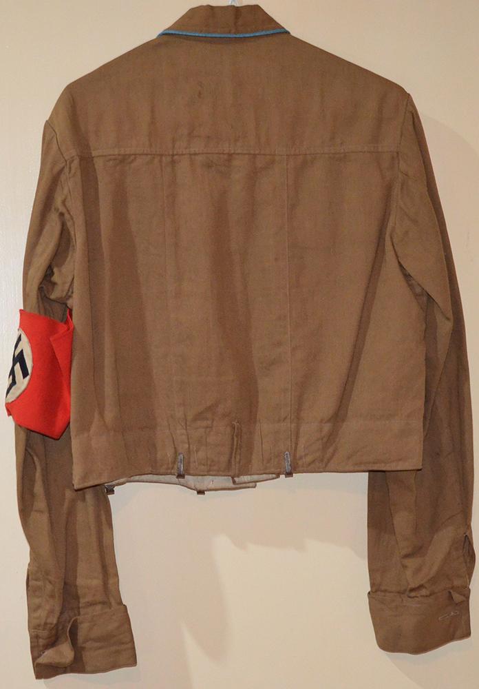 THIRD REICH POLITICAL LEADERS ORTSGRUPPE BROWN SHIRT COMPLETE WITH INSIGNIA.