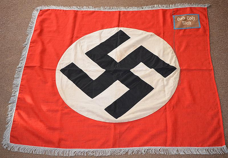 THIRD REICH NSDAP POLITICAL LEADERS ORTSGRUPPE DISTRICTE FLAGE FOR BAD TOLZ .