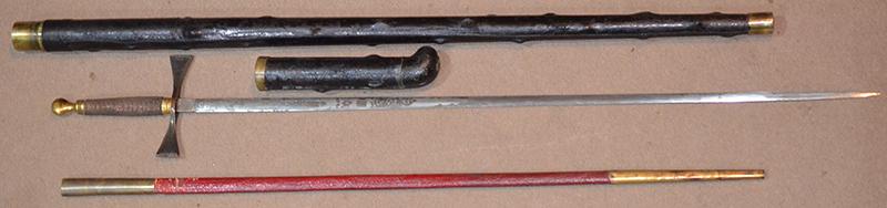 BRITISH VICTORIAN STICK CONTAINING AN ACTUAL SWORD.