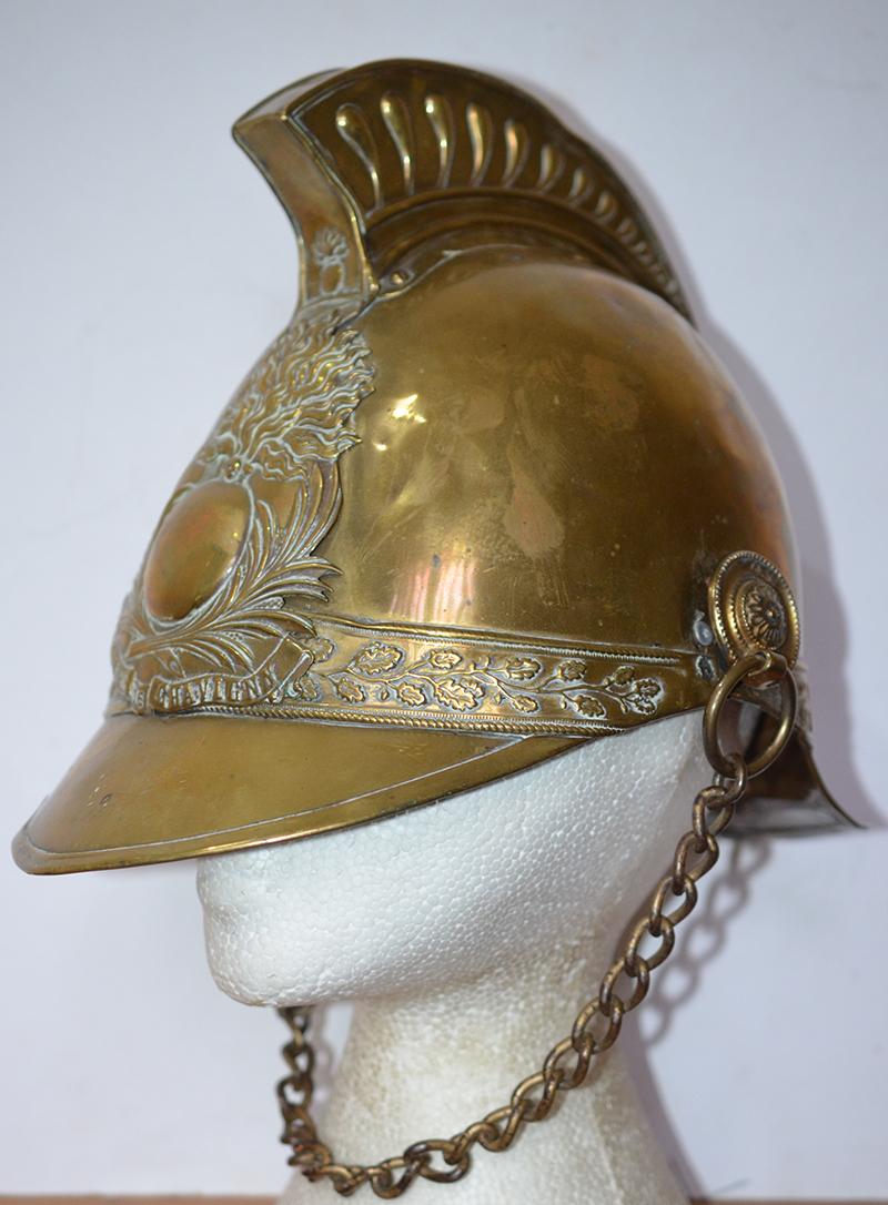 FRENCH FIRE MANS HELMET.
