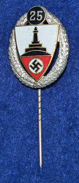 THIRD REICH VETERANS ORGANISATION 25 YEAR SERVICE BADGE.