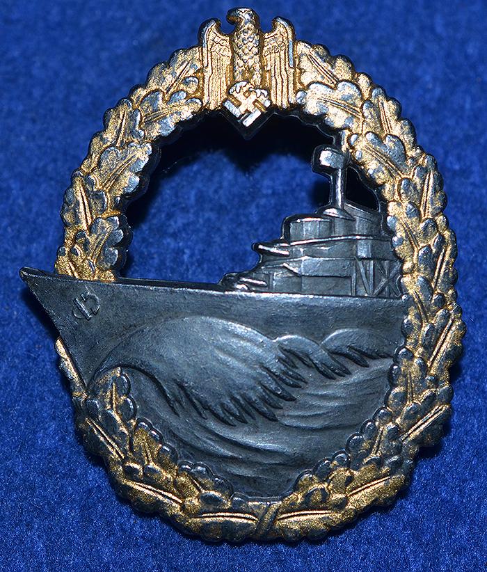 THIRD REICH NAVAL DESTROYERS WAR BADGE.
