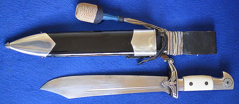 TENO MANS DAGGER BY EICKHORN, COMPLETE WITH HANGER AND KNOT.