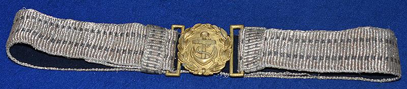 THIRD REICH NAVAL OFFICER BROCADE BELT AND BUCKLE.
