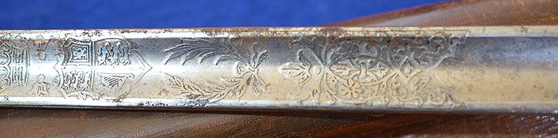 BRITISH WW1 ARMY OFFICERS SWORD WITH ORIGINAL LEATHER STORAGE BAG.