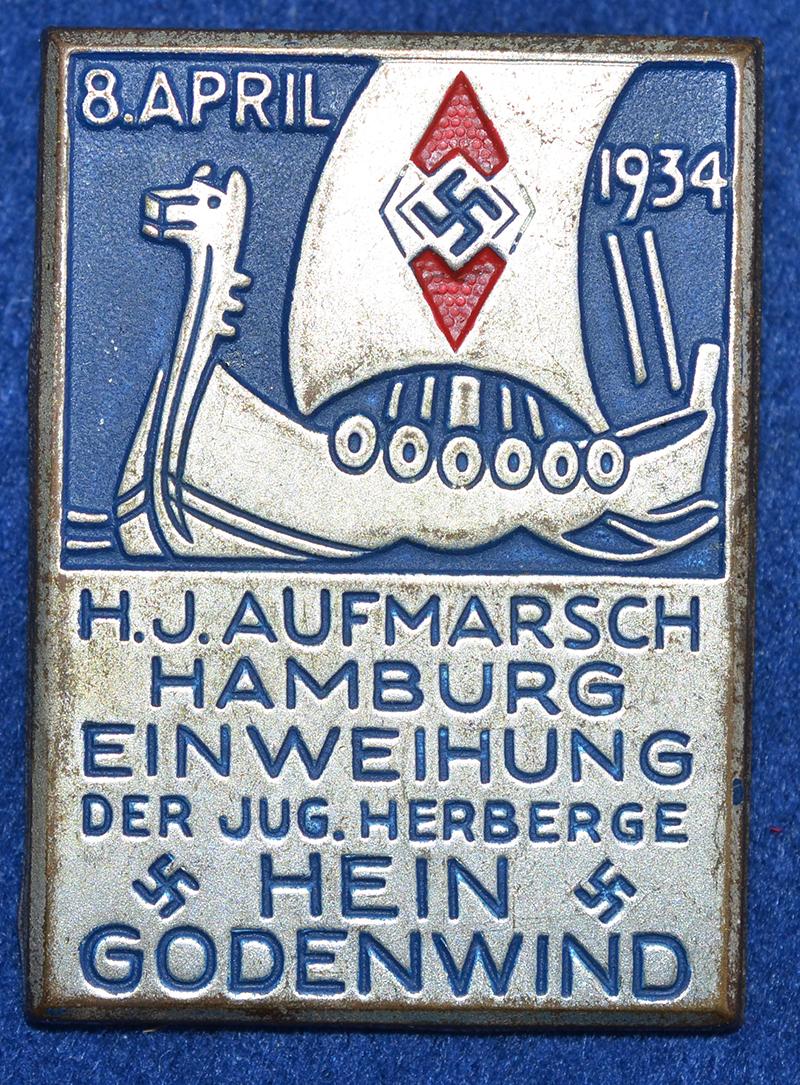 HITLER YOUTH HAMBURG BADGE.