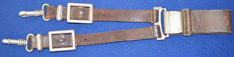 RAD OFFICERS DAGGER HANGERS WITH VERY RARE MATCHING BELT LOOP.