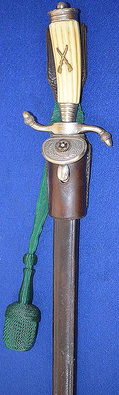 THIRD REICH RIFLE ASSOCIATION DAGGER BY ALCOSO COMPLETE WITH KNOT AND FROG HANGER.
