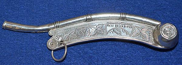 VICTORIAN SILVER BRITISH ROYAL NAVAL MIDSHIPMANS WHISTLE.