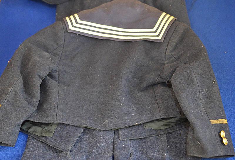 GERMAN 1930's CHILDS NAVAL UNIFORM WITH PHOTOGRAPH OF THE BOY WEARING THIS ACTUAL UNIFORM.