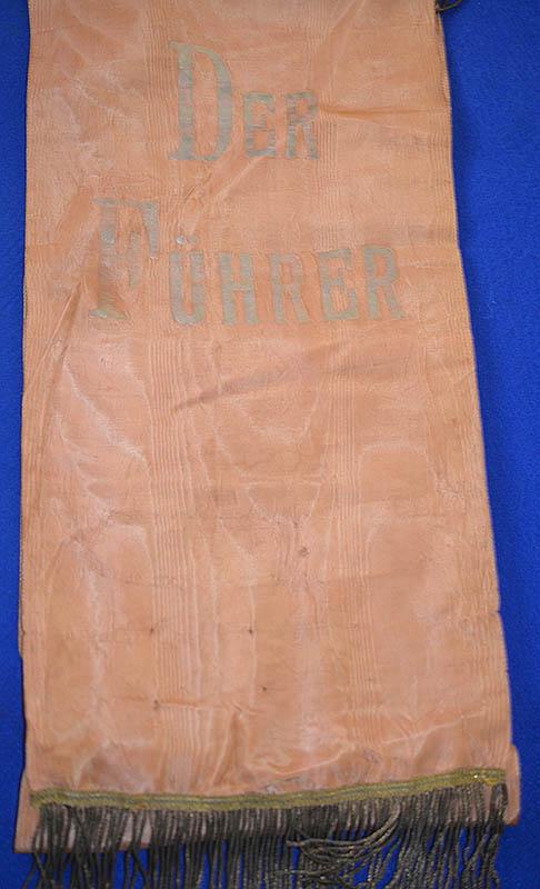 ADOLF HITLER BULLION FUHRER STANDARD, WREATH RIBBON.