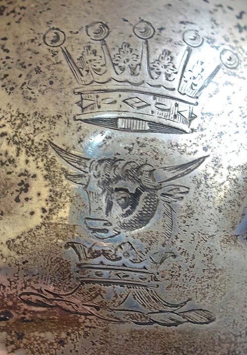 SILVER VICTORIAN GRENADE TABLE LIGHTER.
