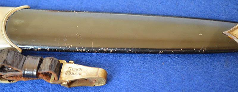 GERMAN NSKK 33 MODEL DAGGER, RZM EXAMPLE BY EICKHORN COMPLETE WITH HANGER.